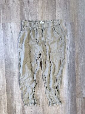 JOIE 100% Linen Jogger Pants - Olive